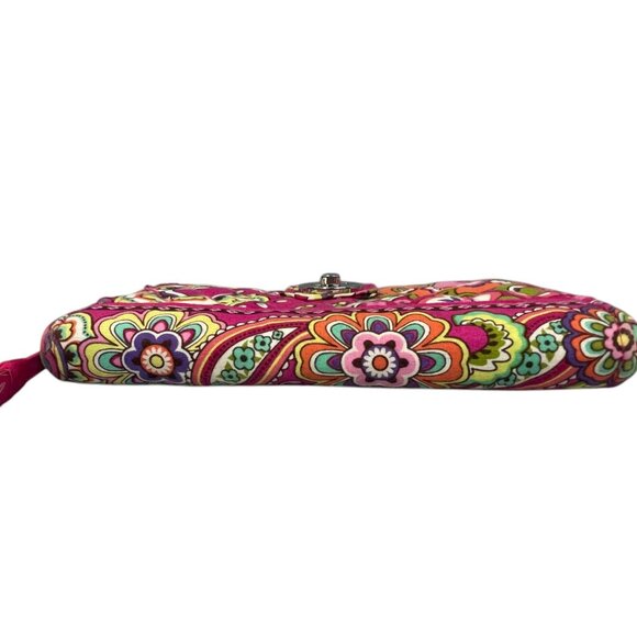 Vera Bradley Women's Cotton RFID Turnlock Wallet - Pink Swirls - Picture 5 of 12